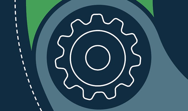 Illustration of a cog on an abstract background